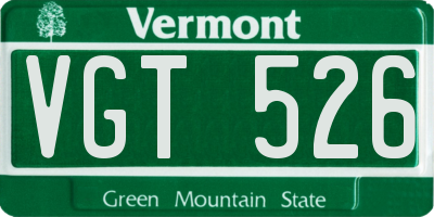 VT license plate VGT526