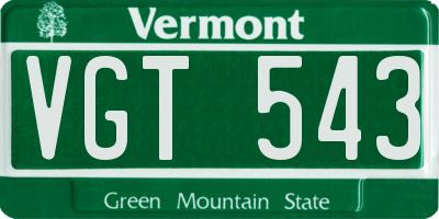 VT license plate VGT543