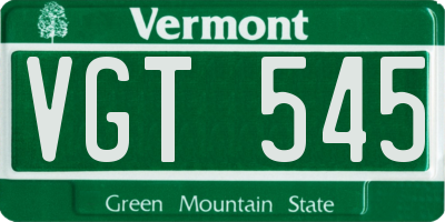 VT license plate VGT545