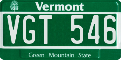 VT license plate VGT546