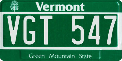 VT license plate VGT547