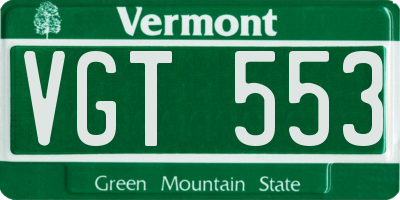 VT license plate VGT553