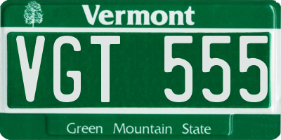 VT license plate VGT555