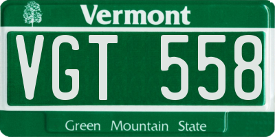 VT license plate VGT558