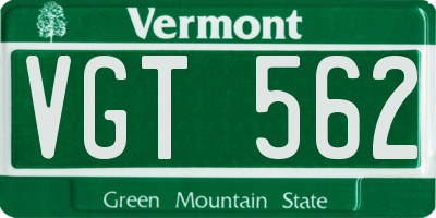 VT license plate VGT562