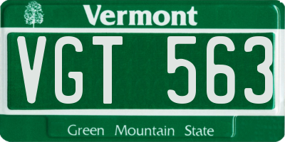 VT license plate VGT563