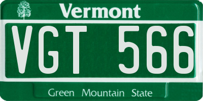 VT license plate VGT566