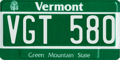 VT license plate VGT580