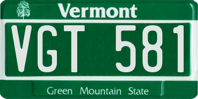 VT license plate VGT581