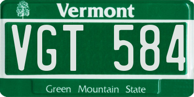 VT license plate VGT584
