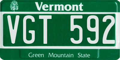 VT license plate VGT592