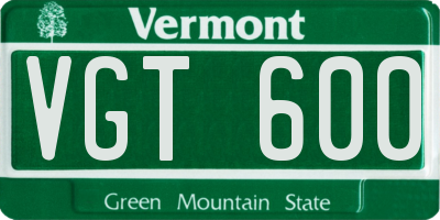 VT license plate VGT600