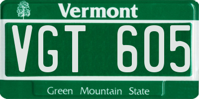 VT license plate VGT605