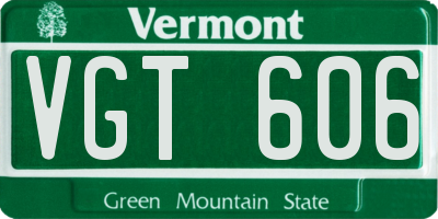 VT license plate VGT606