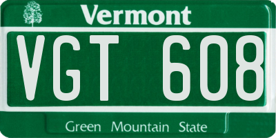 VT license plate VGT608