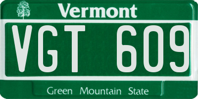 VT license plate VGT609