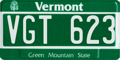 VT license plate VGT623