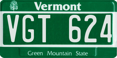 VT license plate VGT624