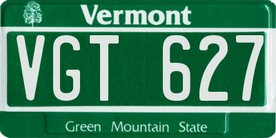 VT license plate VGT627