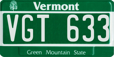 VT license plate VGT633