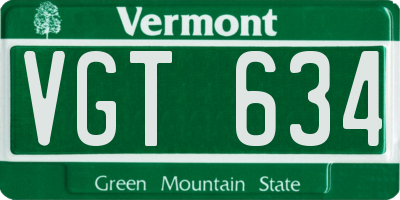 VT license plate VGT634