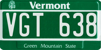 VT license plate VGT638