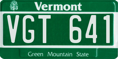 VT license plate VGT641
