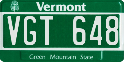 VT license plate VGT648