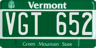 VT license plate VGT652