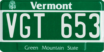 VT license plate VGT653