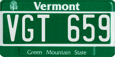 VT license plate VGT659