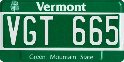 VT license plate VGT665