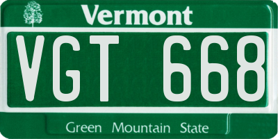 VT license plate VGT668