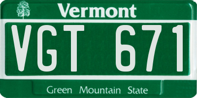VT license plate VGT671