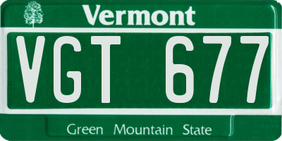 VT license plate VGT677