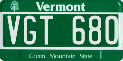 VT license plate VGT680