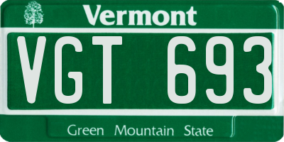 VT license plate VGT693