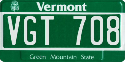 VT license plate VGT708