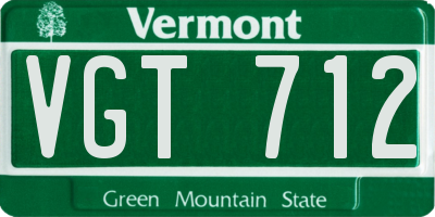 VT license plate VGT712