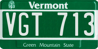 VT license plate VGT713