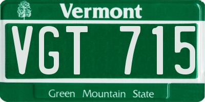 VT license plate VGT715