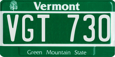 VT license plate VGT730
