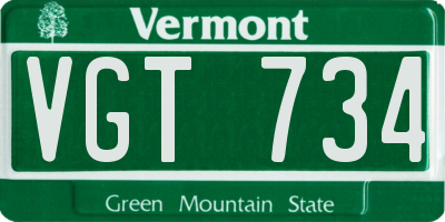 VT license plate VGT734