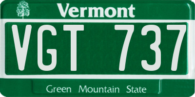 VT license plate VGT737