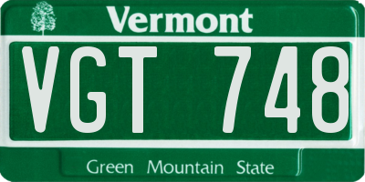 VT license plate VGT748