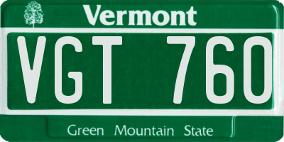 VT license plate VGT760