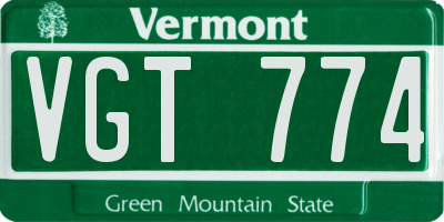 VT license plate VGT774