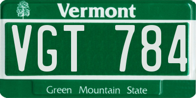 VT license plate VGT784