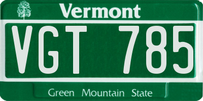 VT license plate VGT785
