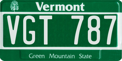 VT license plate VGT787